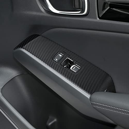 Car Window Lift Control Switch Decals for 2022 2023 2024 2025 Honda Civic 11th Gen Accessories ABS Carbon Fiber Interior Stickers - color: Window Lift Control