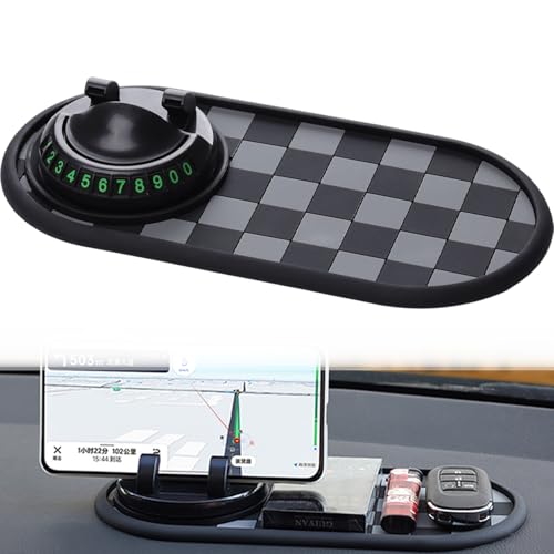 Multifunctional Car Anti-Slip Mat for Car Dash, Anti Slip Mat for Car Dashboard, Dash Pad with Temporary Parking Number for Phone Sunglasses Keys (A) - color: A