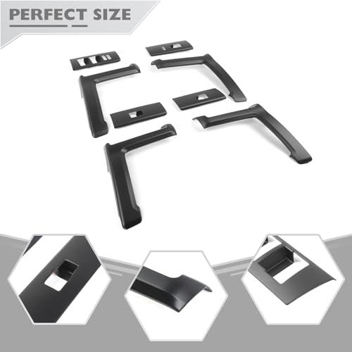 JeCar 8pcs Matte Black Interior Door Handle Covers Trim Kit for Toyota 4Runner 2010-2023 - color: Matte Black