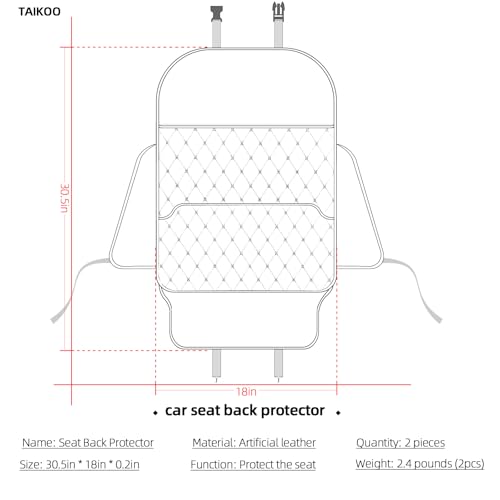 TAIKOO Seat Back Protector + Large Capacity Pocket Storage Organizer,Preventing The Impact of Children Stepping on The Seat Backrest (Style A-Black) - color: Style A-Black