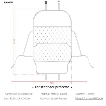 TAIKOO Seat Back Protector + Large Capacity Pocket Storage Organizer,Preventing The Impact of Children Stepping on The Seat Backrest (Style A-Beige) - color: Style A-Beige