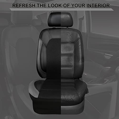 CAR PASS Leather Seat Covers, Automotive Sport Car Seat Cover Super 5mm Composite Sponge Inside, Airbag Compatible Universal Fits Most Cars, SUVs, Trucks and Vans (Full Set,Black & Gray) - color: Black and Gray, size: Full Set