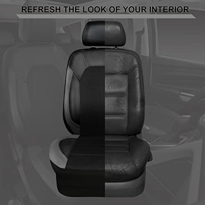 CAR PASS Leather Seat Covers, Automotive Sport Car Seat Cover Super 5mm Composite Sponge Inside, Airbag Compatible Universal Fits Most Cars, SUVs, Trucks and Vans (Full Set,Black & Gray) - color: Black and Gray, size: Full Set