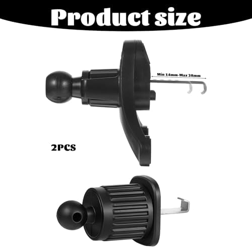 2 Pack Universal Air Vent Clip for Car Phone Mount 0.67in/17mm Diameter Joint Ball Head Base Holder Grip Air Outlet Hook Lock Replacement for Most Car GPS Phone Wireless Charger