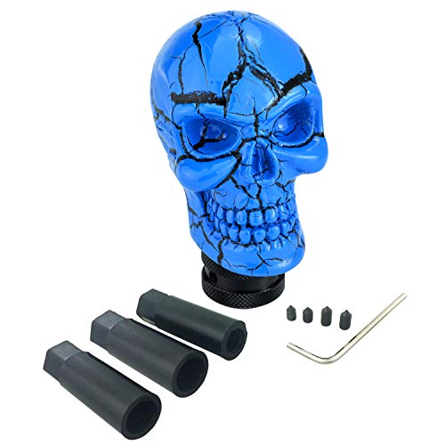 Arenbel Skeleton Car Racing Shift Stick Speed Grip Knob Skull Gear Lever Shifter Handle Fit Most Manual Auto Transmissions, Blue - color: pattern blue