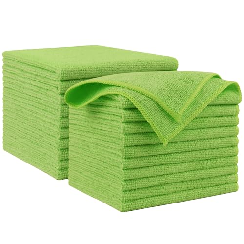 AIDEA Microfiber Cleaning Cloth, 20PK, Microfiber Towels for Cars, Premium All Purpose Car Cloths, Dusting Cloth Cleaning Rags, Absorbent Towels for SUVs, House, Kitchen, Window, 12"×12", Green - color: Green, size: 20PK