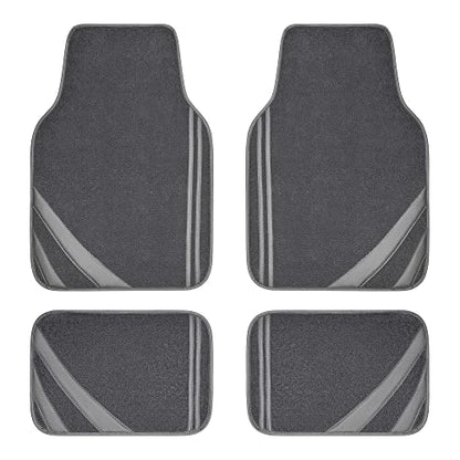 CAR PASS Car Floor Mats, Edge Leather Waterproof Car Mats with Double Stitch Line and Anti-Slip Backing Design, Fit 95% Automotive,SUVS,Sedan,Vans (Pure Gray) - color: Gray