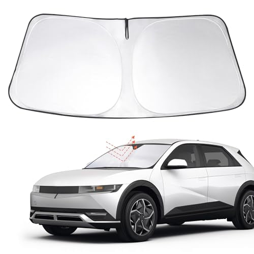 Windshield Sun Shade Custom Fit 2022 2023 2024 2025 2026 Hyundai Ioniq 5 Accessories Foldable Sunshade Sun Blocker Front Window Shades Covers Keep Car Cooler - size: For Hyundai Ioniq 5 2022-2026