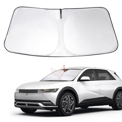 Windshield Sun Shade Custom Fit 2022 2023 2024 2025 2026 Hyundai Ioniq 5 Accessories Foldable Sunshade Sun Blocker Front Window Shades Covers Keep Car Cooler - size: For Hyundai Ioniq 5 2022-2026