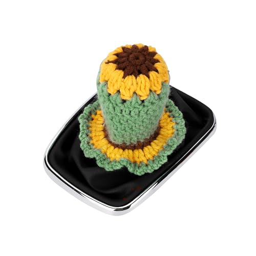 Crochet Shift Knob Cover, Universal Handcrafted Sunflower Boho Car Accessories for Women, Shift Boots Knobs Cover Automotive Interior Fits Car Truck SUV (05#SC) - color: 05#SC