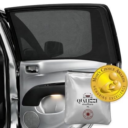 XL/Car Side Window Shades for SUV (9 Sizes/2 Pack). Breathable Stretchy Mesh for Sun, Heat & Privacy Protection, Blocks 96% UVA, Baby/Camping Bug Windows Screens Full Covers | Qualizzi® - size: X-Large (Pack of 2)
