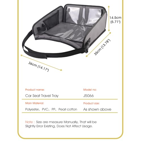 Kids Travel Tray for Car, Car Seat Tray, Grey