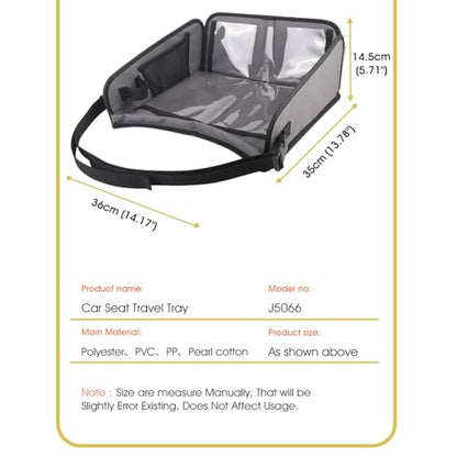 Kids Travel Tray for Car, Car Seat Tray, Grey