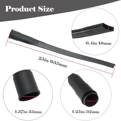 25" Flexible Vacuum Bendable Attachment Tool, Flexible Crevice Connect Nozzle for Vacuum Hoses All 1-1/4" or 1-3/8" (32mm/35mm) Extra-Long for Hard-to-Reach Areas, Car Interiors, Furniture