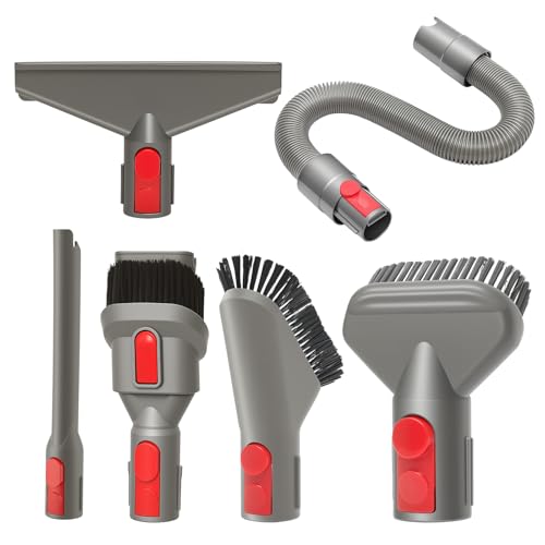 6 Replacement Attachment Kit for Dyson V15/V15s/V9/V8/V11/V12/V10/V7/Gen5 Cordless Vacuums Cleaner | Quick Release Spare Part for Home and Car Cleaning | Accessory Tool Set with Extension Hose