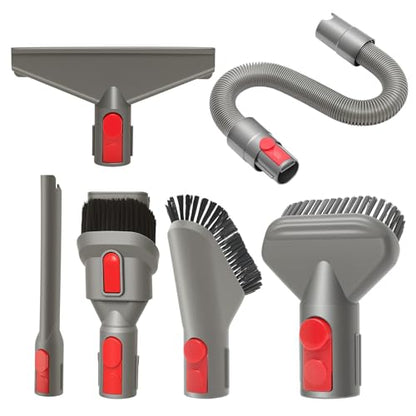 6 Replacement Attachment Kit for Dyson V15/V15s/V9/V8/V11/V12/V10/V7/Gen5 Cordless Vacuums Cleaner | Quick Release Spare Part for Home and Car Cleaning | Accessory Tool Set with Extension Hose
