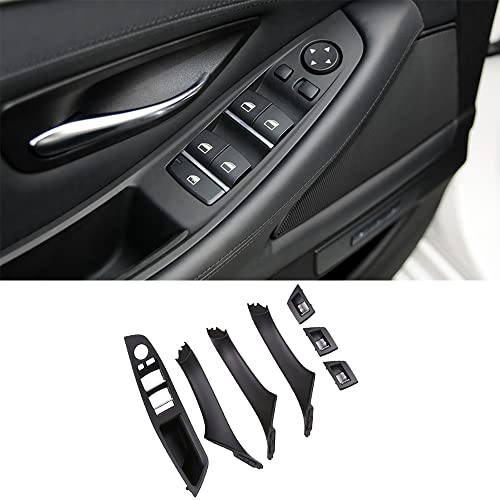 Car Door Handle Cover for BMW 5 Series F10 2011-2016 Interior Door Handles Replace Trim Cover 520i 528i 530i 535d 535i 550i (Black) - color: Black