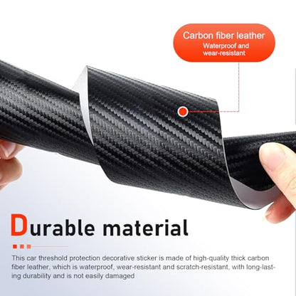 4 PCS Car Door Sill Protectors, Door Edge Step Dust Shield Strips, Automotive Rubber Scratch Resistant Entry Sill Guards, Universal for Most Cars