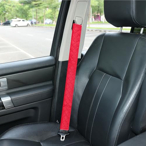 Amooca Soft Automotive Seat Belt Cover Seatbelt Shoulder Pad Neck Protector Cushions Universal Fit SUV Trucks Backpack Red Extra Long 25.6in - color: Red, size: 25.6in-1pc
