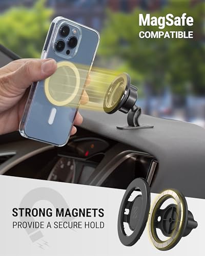 Scosche MagicMount SMSDV MagSafe Dashboard/Vent Car Mount, Magnetic Cell Phone Holder, Phone Stand for Dash/Vent Compatible with iPhone 16/15/14/13/12/Pro/Max/Plus/Mini/MagSafe Case, Pack of 2 - size: 2 Pack, style: Dash / Vent