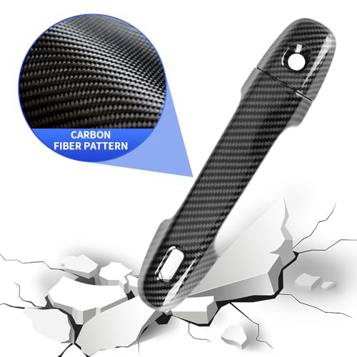 Car Chrome Carbon Fiber Style Door Handle Cover Trim Panel for Subaru Crosstrek 2018-2025，Impreza 2019-2025，Forester 2019-2024，WRX 2022-2025 ，Ascent 2019-2025 Auto Exterior Accessories Kit