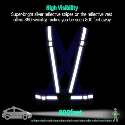 Reflective Vest Running Gear, 2Pack High Visible Safety VES for Cycling Jogging Running Walking, Adjustable for Men Women Kids - color: 2 x Blue
