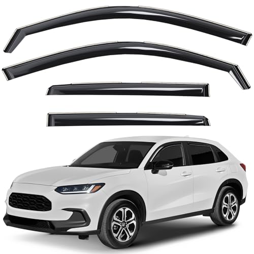 Window Deflectors Smoke Tinted in-Channel Side Window Vent Visor Deflectors Rain Guards Compatible with Honda HR-V 2023-2026 - 4 pcs. GW0975 - color: For HR-V 23-26