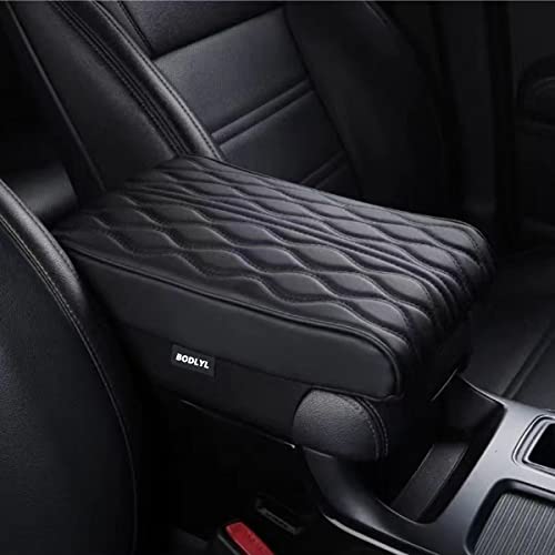 Car Center Console Cover, Memory Foam Car Armrest Cushion, Black Auto Arm Rest Pad, Leather Arm Rest Covering Car, Hand Rest Pillow for SUV/Truck/Vehicle (Black) - color: Black, size: Texture 1