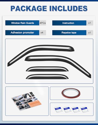 Out-Channel Window Rain Guards Fit for 1999-2006 Chevy Silverado/GMC Sierra Extended Cab, Window Visors Vent Visors Vent Shades Wind Deflector Dark Smoke Car Tape-on with Thicker 4PCS - size: Fit for 1999-2007 Silverado&Sierra Extended Cab