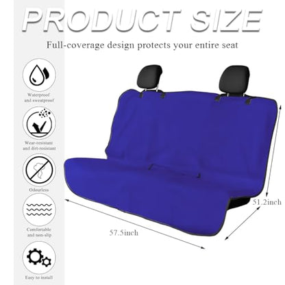 DXNQ Car Towel Seat Cover, Waterproof Sweating Non-Slip Premium Soft Towel Carseat Protector, Universal Machine Washable Car Truck SUV Front Seat Cover for Gym Workout Beach Hiking (Blue, Rear) - color: Blue, 1pc, Rear