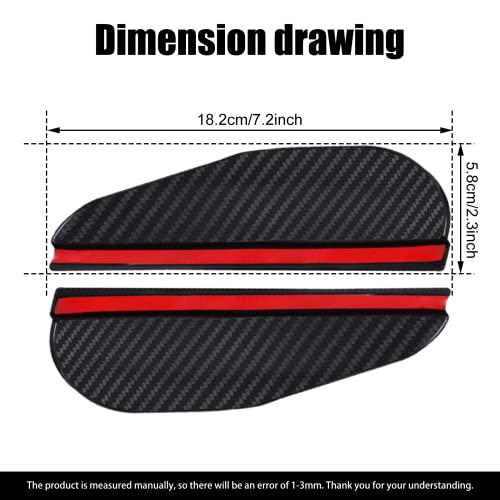 2Pcs Carbon Fiber Side Mirror Rain Visor Guard, Universal for Cars, Trucks and SUVs (Black) - color: Carbon fiber