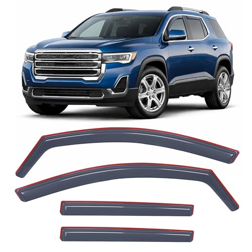 Nilight in-Channel Window Deflector for GMC Acadia 2017 2018 2019 2020 2021 2022 2023, Light Smoky Blue Window Visor Guards Vent Shades for Rain & Sun Protection, 4PCS - color: GMC Acadia 2017-2023