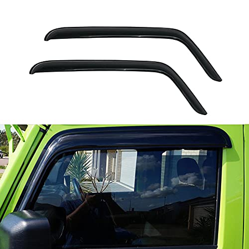 Side Window Visor Wind Vent Deflector fit for 2007-2018 Jeep Wrangler JK 2-Door Model,2pcs Outside Mount Tape-on Shatterproof Dark Smoke Window Shades Rain Guard 92328 - size: 2007-2018 Wrangler JK 2-Door Outside Mount