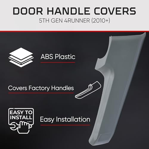AJT DESIGN Door Handle Covers Compatible with Toyota 4Runner 2010+ (5th Gen) | 5th gen 4runner Chrome Delete | ABS Plastic Front & Back Interior Car Door Handle Cover| Made in USA | Lunar Rock - color: Lunar Rock