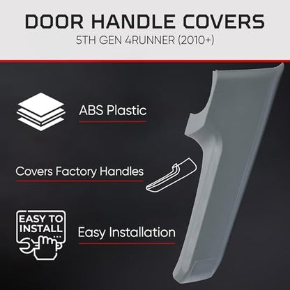 AJT DESIGN Door Handle Covers Compatible with Toyota 4Runner 2010+ (5th Gen) | 5th gen 4runner Chrome Delete | ABS Plastic Front & Back Interior Car Door Handle Cover| Made in USA | Lunar Rock - color: Lunar Rock