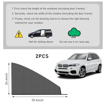 povtii 2 PCS Car Window Shades, Breathable Mesh Side Window Sun Shade Blocker for Privacy Blackout, Auto Window Screen UV Protection Cover for Baby Family Pet, Car Accessories (SUV Front 24.4"×35.4") - color: SUV Front 24.4"×35.4"