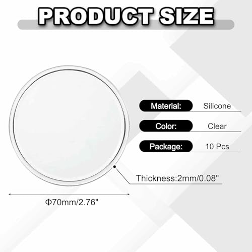 10 Pcs Round Anti-Slip Mat, 2.76" Diameter Phone Grip Pad Non-Slip Silicone Mat Anti-Skid Holder for Phone Keys Sunglasses Electronic Devices, Clear - color: Clear, size: 2.76"