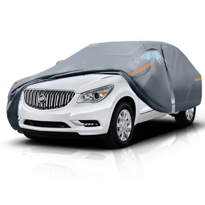 Waterproof Buick Envision(2015-2026) Car Cover with Breathable Vents, [2026 Upgrade] Premium Covers with Cotton Liner and Zipper Door, Sun Rain Snow Dust Uv Protection.(Gift with Towel) - color: SUV Car Cover, size: Custom Fit Buick Envision+Towel+Bag