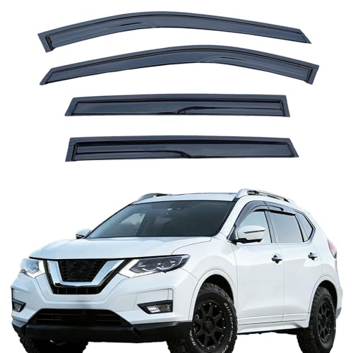 Window Visors for 2014-2020 Nissan Rogue, Outside Mount Tape-On Rain Guards, 4-Piece Set Vent Shade Deflectors - size: For Nissan Rogue 2014-2020