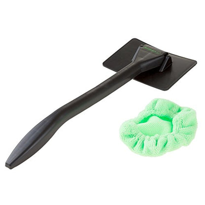 Windshield and Window Cleaner - Machine-Washable Microfiber Cloth Tool on Handle with Pivoting Head for Cleaning Car and RV Glass by Stalwart (Green)