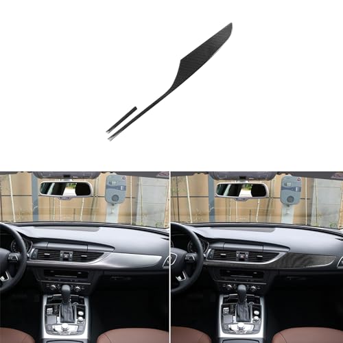 Real Carbon Fiber Interior Accessories Sticker Compatible with Audi A6 A6L 2012 2013 2014 2015 2016 2017 2018 Car Center Console Dashboard Decor Trim Decal Cover Black - color: Dashboard Decor Trim