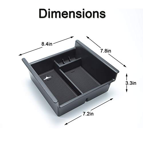 JKCOVER Center Console Organizer Tray Compatible with Toyota 4Runner 2010-2021 2022 2023 2024 and Kia Telluride 2020-2024 2025 Accessories,Insert Armrest Box Secondary Storage ABS Black Materials - color: black trim