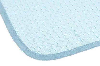 The Rag Company Dry Me A River, Professional Korean 70/30 Blend Microfiber Waffle-Weave Drying & Detailing Towels, Soft Suede Edges, 390 GSM, 20x40 Inches, Light Blue, 2-Pack - color: Light Blue, size: 20in X 40in