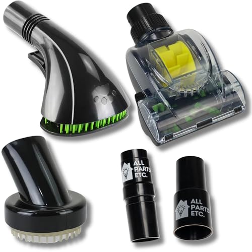 Vacuum Pet Brush Attachment Kit 5-Pack – Dog Grooming Tools with Turbo Brush, Massage Nozzle & 2 Adapters – Fits 1.25", 1.5", 1-3/8" Hoses – Compatible with Shop Vac, Shark, Miele, Bissell & More - color: 5-Pack Pets