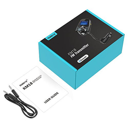 Nulaxy Bluetooth Car FM Transmitter Audio Adapter Receiver Wireless Hands-Free Car Kit W 1.44 Inch Display (F-Green) - color: Green