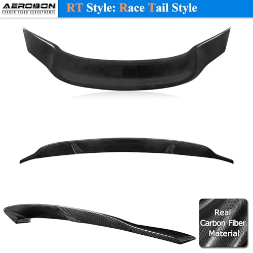 AeroBon Real Carbon Fiber Trunk Spoiler Compatible with 2014-2020 Audi A3 S3 RS3 Spoiler 8V Sedan Rear Spoiler (RT Style) Race Tail - size: RT
