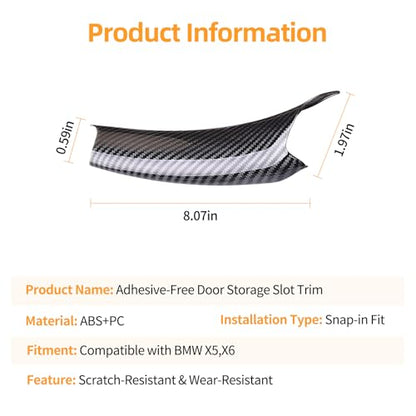 3 PCS Door Handle Covers Compatible with BMW X5 E70 2008-2013, X6 E71/E72 2008-2014 Accessories, Front Rear Left Right Side Inner Door Pull Handle Cover, Carbon Fiber Pattern - color: Carbon Fiber Pattern