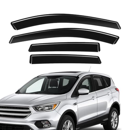 in-Channel Rain Guards Fit for Ford Escape 2020 2021 2022 2023 2024 2025 2026, Side Window Wind Sun Deflectors, Durable 2020-2026 Escape Window Rain Guards Black 4PCS - size: 2020-2025 Ford Escape (In-Channel)