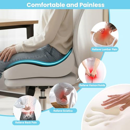 Seat Cushion,Office Chair Memory Cushion, Ergonomic Design, Relieve Sciatica and Long-Term Sitting Pain, Suitable for desks, car Seats, Games, wheelchairs - color: Black