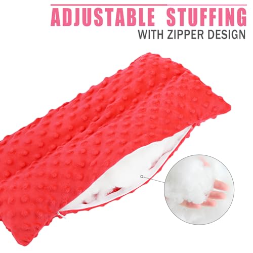 Hysterectomy Seatbelt Pillow Hysterectomy Recovery Must Haves Post Surgery Abdominal Pillows with Ice/Hot Pocket for Tummy Tuck C-Section Recovery Gifts Minky Dot Red - color: Minky Dot Red